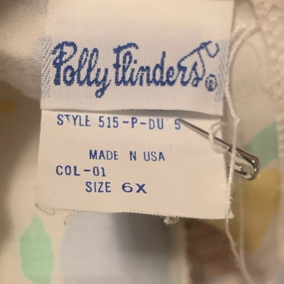 Vintage Polly Flinders Girls  6X Smocked Tulip‎ Button Floral Dress - Picture 2 of 5